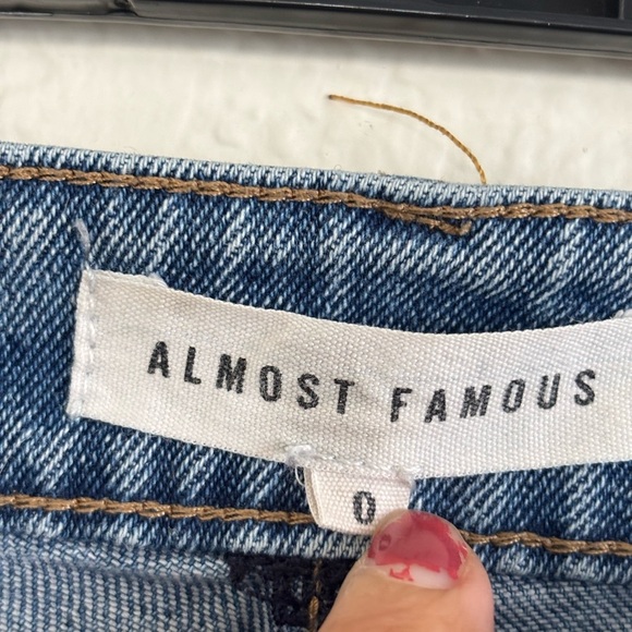 Almost Famous Light Blue Distressed Straight Leg Jeans - Picture 2 of 7